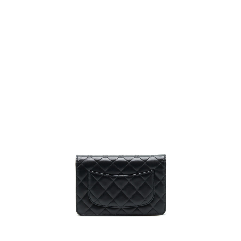 CHANEL CLASSIC WALLET ON CHAIN LAMBSKIN BLACK SHW
