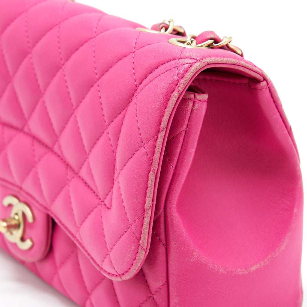 CHANEL QUILTED FLAP BAG LAMBSKIN PINK GHW