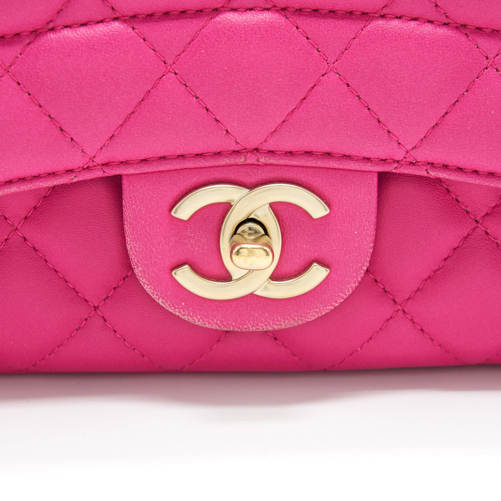 CHANEL QUILTED FLAP BAG LAMBSKIN PINK GHW