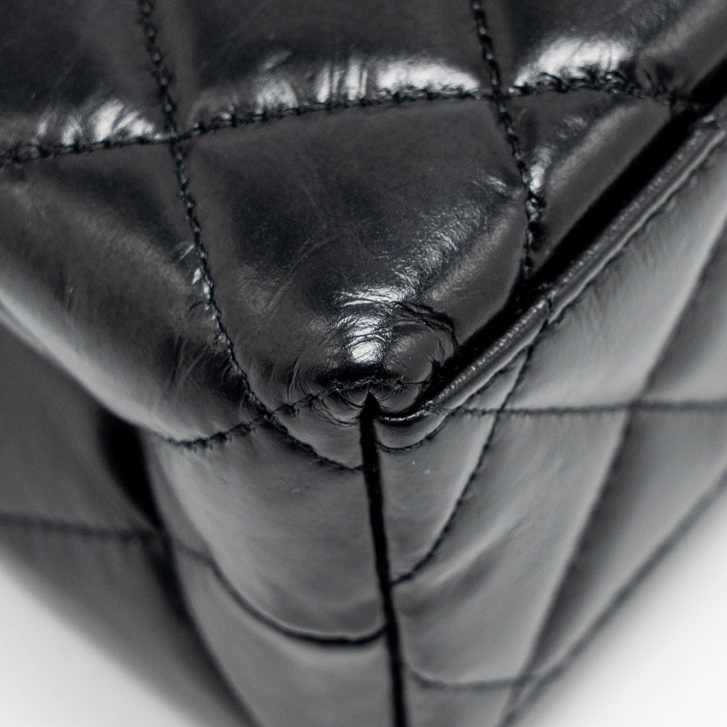 CHANEL MINI KELLY SHOPPING TOTE BAG CALFSKIN BLACK GHW (MICROCHIP)
