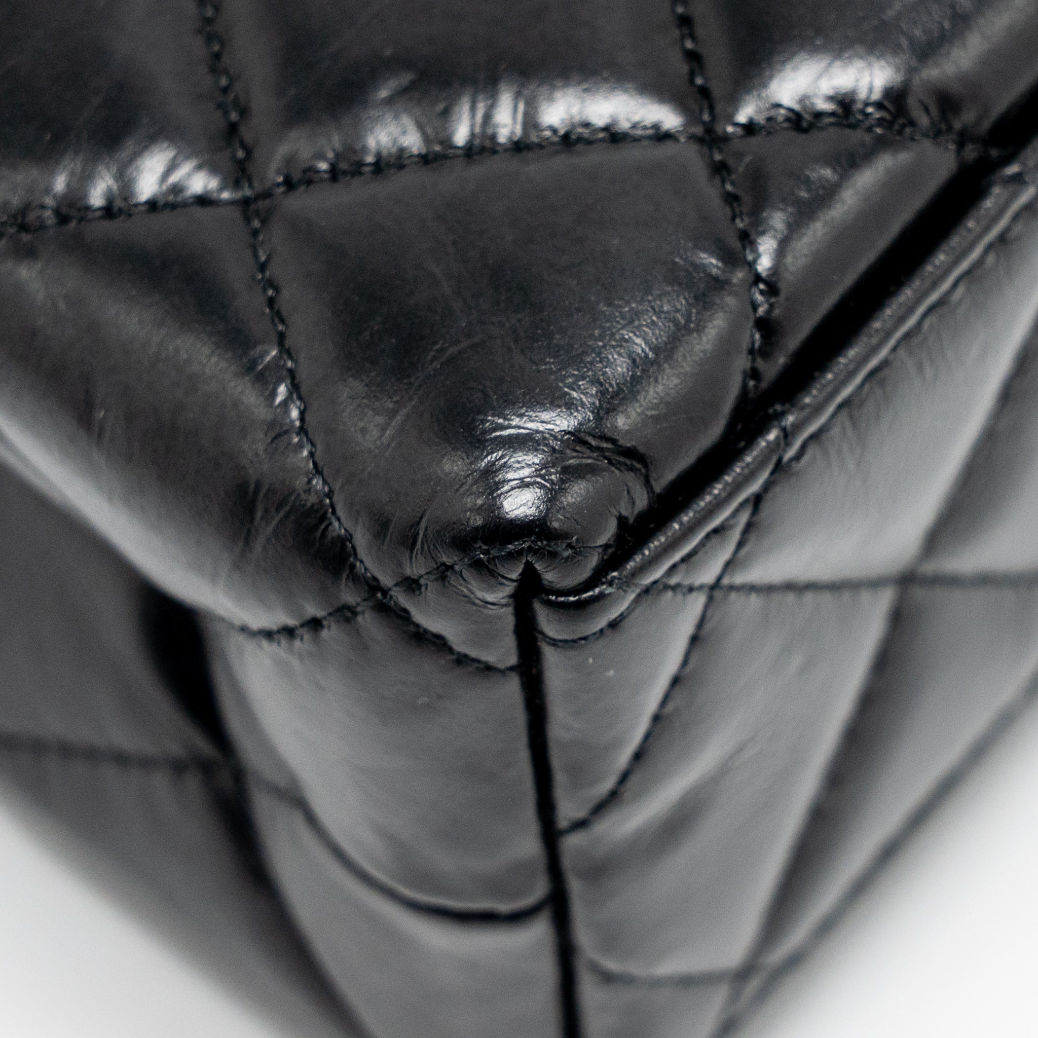 CHANEL MINI KELLY SHOPPING TOTE BAG CALFSKIN BLACK GHW (MICROCHIP)