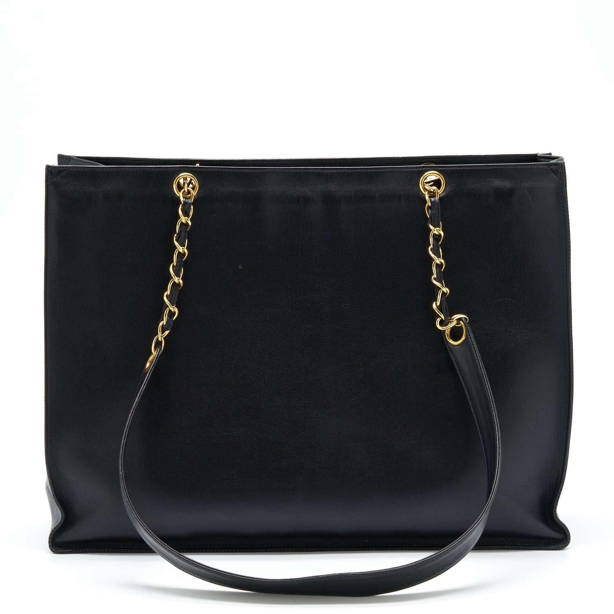CHANEL VINTAGE CC TIMELESS SHOPPING TOTE LAMBSKIN BLACK GHW