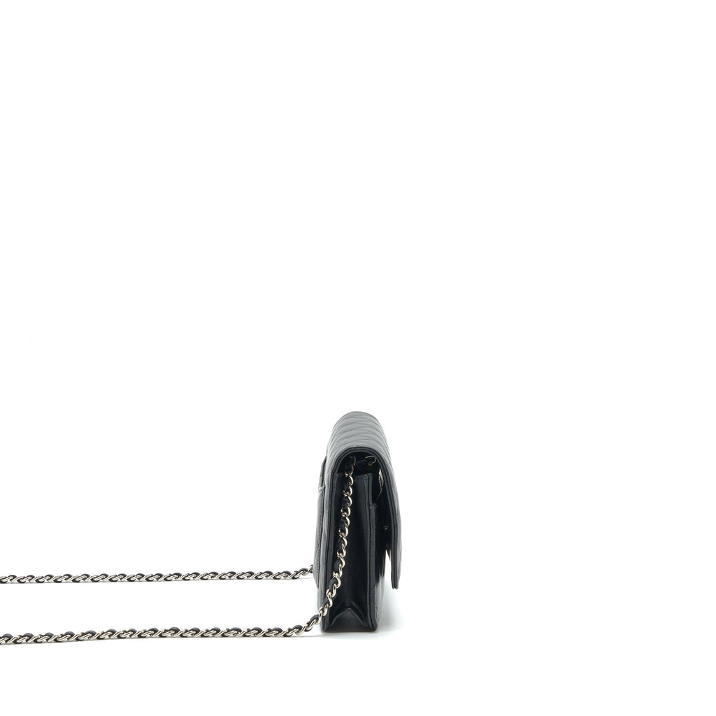CHANEL CLASSIC WALLET ON CHAIN LAMBSKIN BLACK SHW