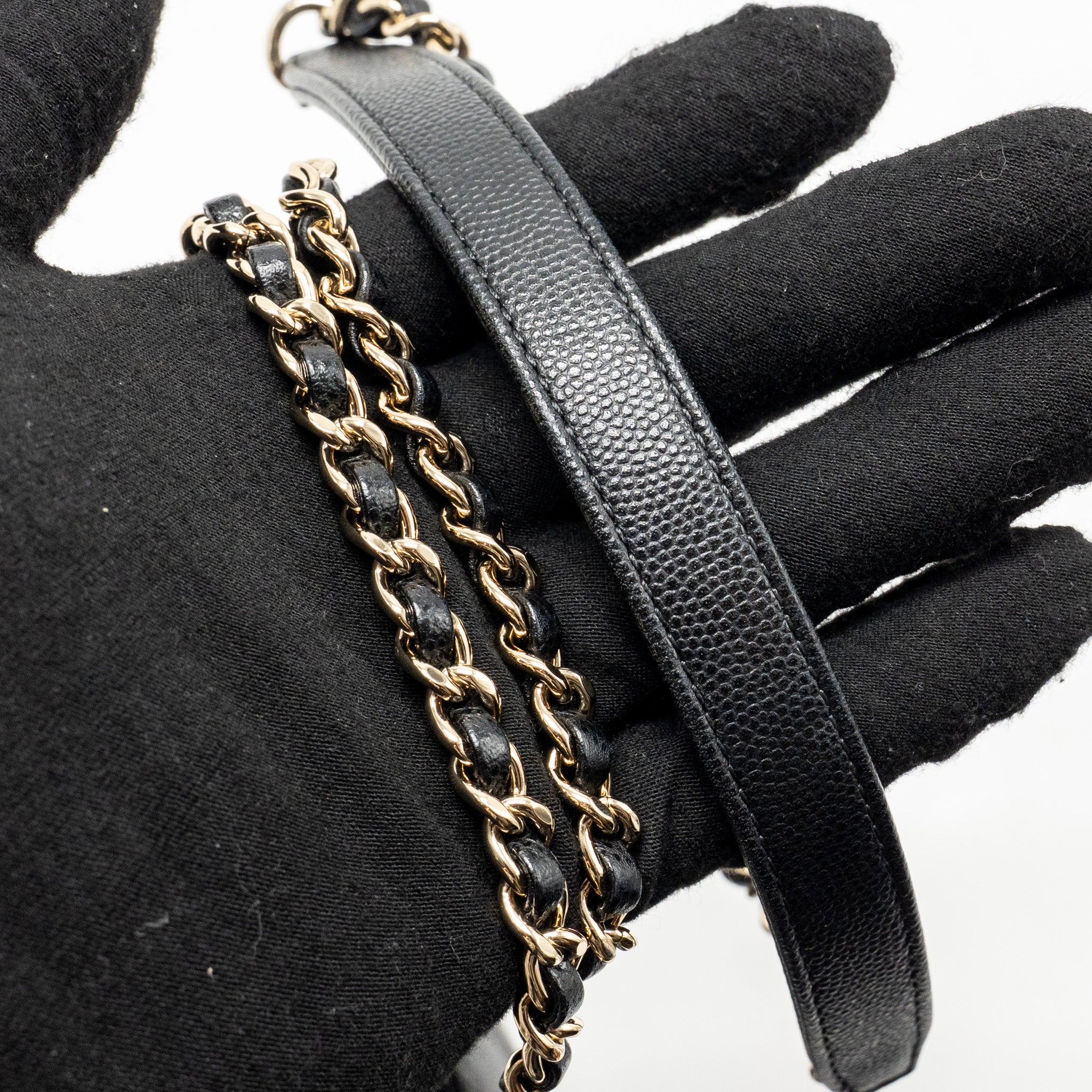 CHANEL MINI COCO HANDLE CAVIAR BLACK LGHW (MICROCHIP)