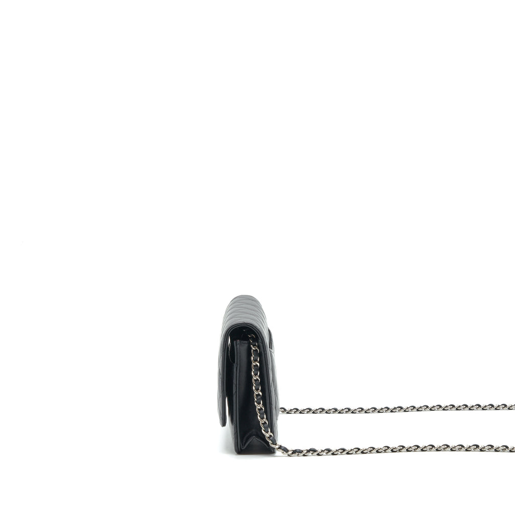 CHANEL CLASSIC WALLET ON CHAIN LAMBSKIN BLACK SHW
