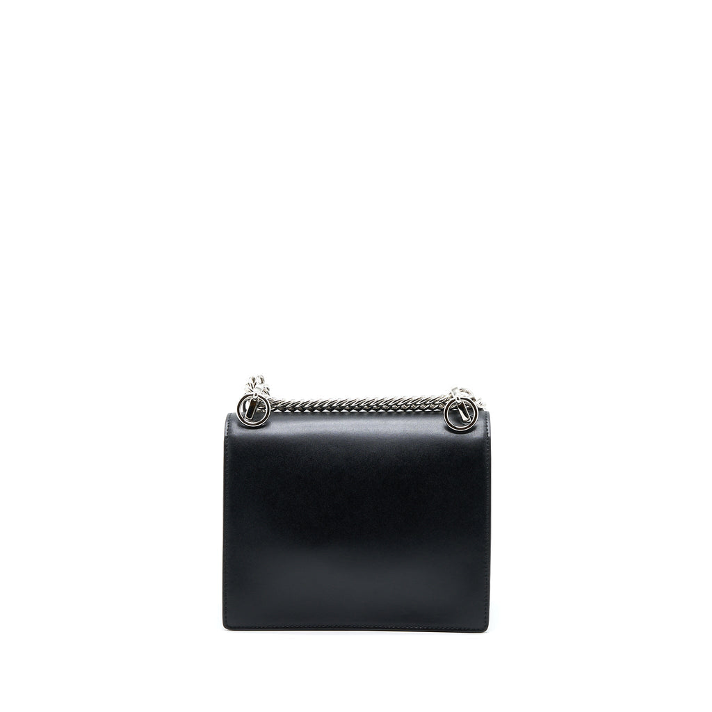 FENDI KAN I CALFSKIN BLACK SHW WITH AN EXTRA BAG CHARM