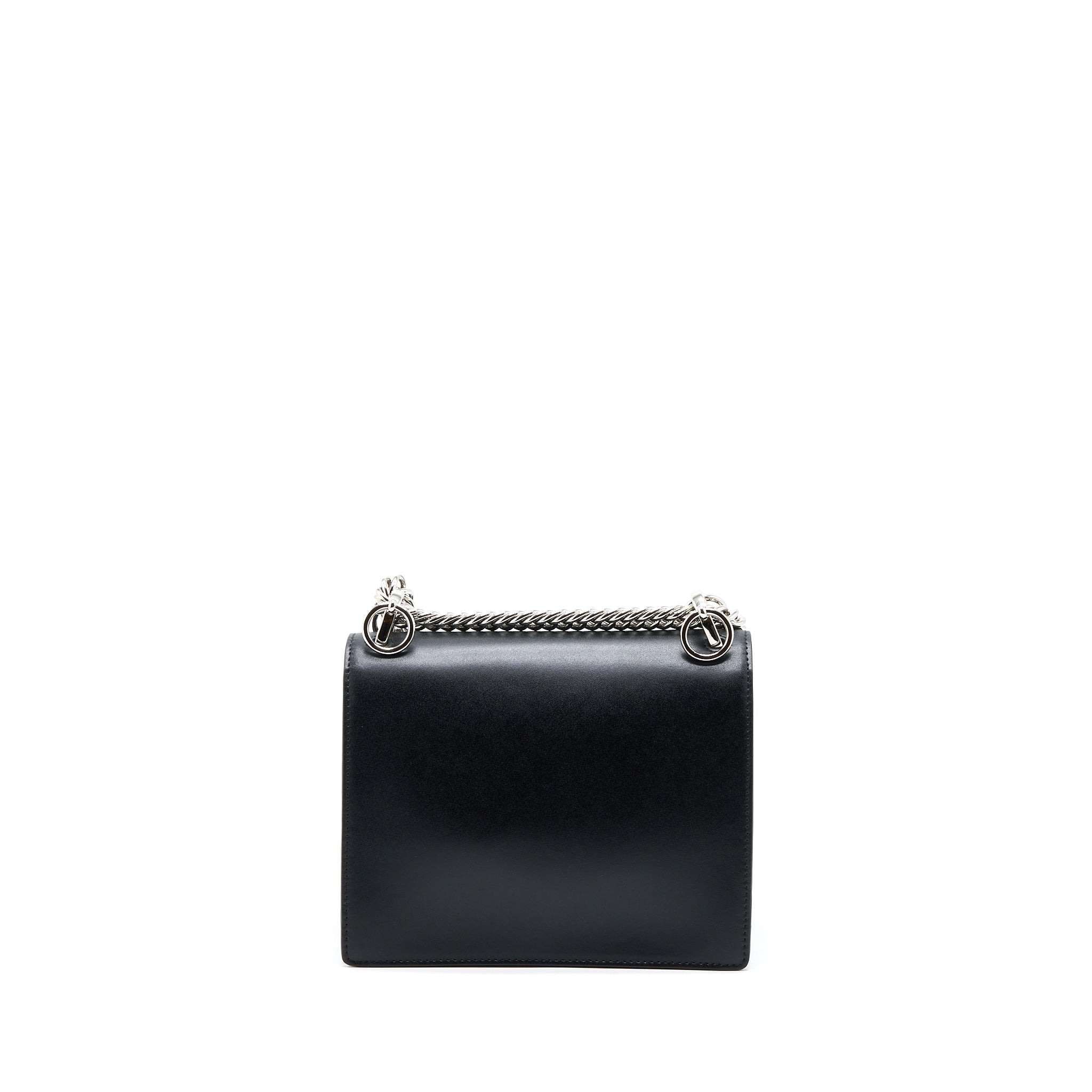 FENDI KAN I CALFSKIN BLACK SHW WITH AN EXTRA BAG CHARM