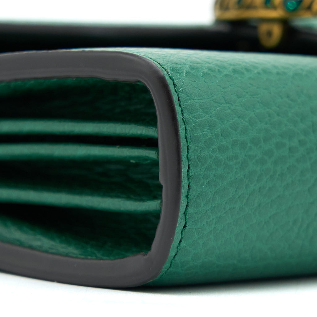 GUCCI DIONYSUS MINI CHAIN BAG CALFSKIN GREEN MULTICOLOUR HARDWARE