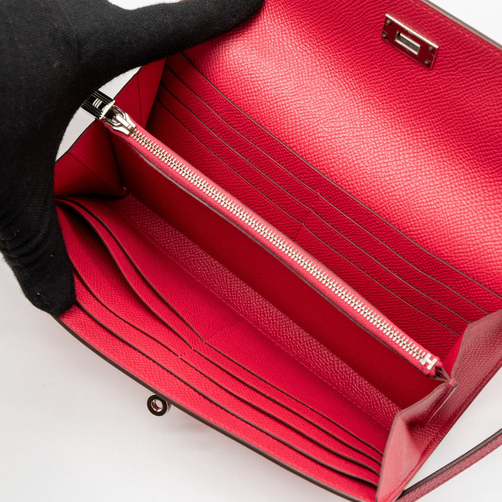 HERMES KELLY LONG WALLET EPSOM ROSE EXTREME SHW