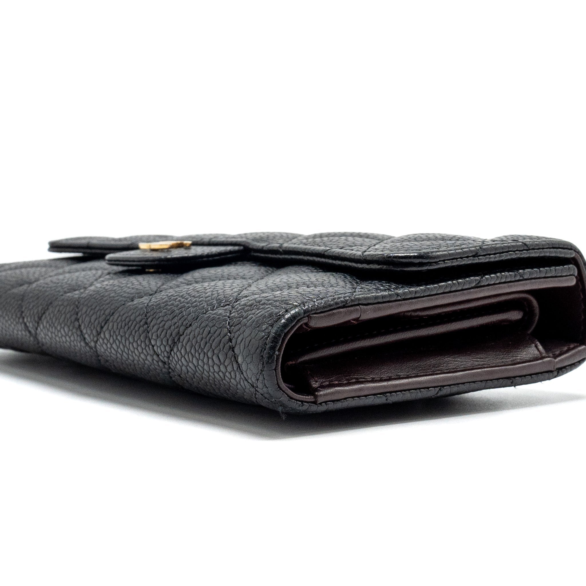 CHANEL CLASSIC FLAP LONG WALLET CAVIAR BLACK GHW