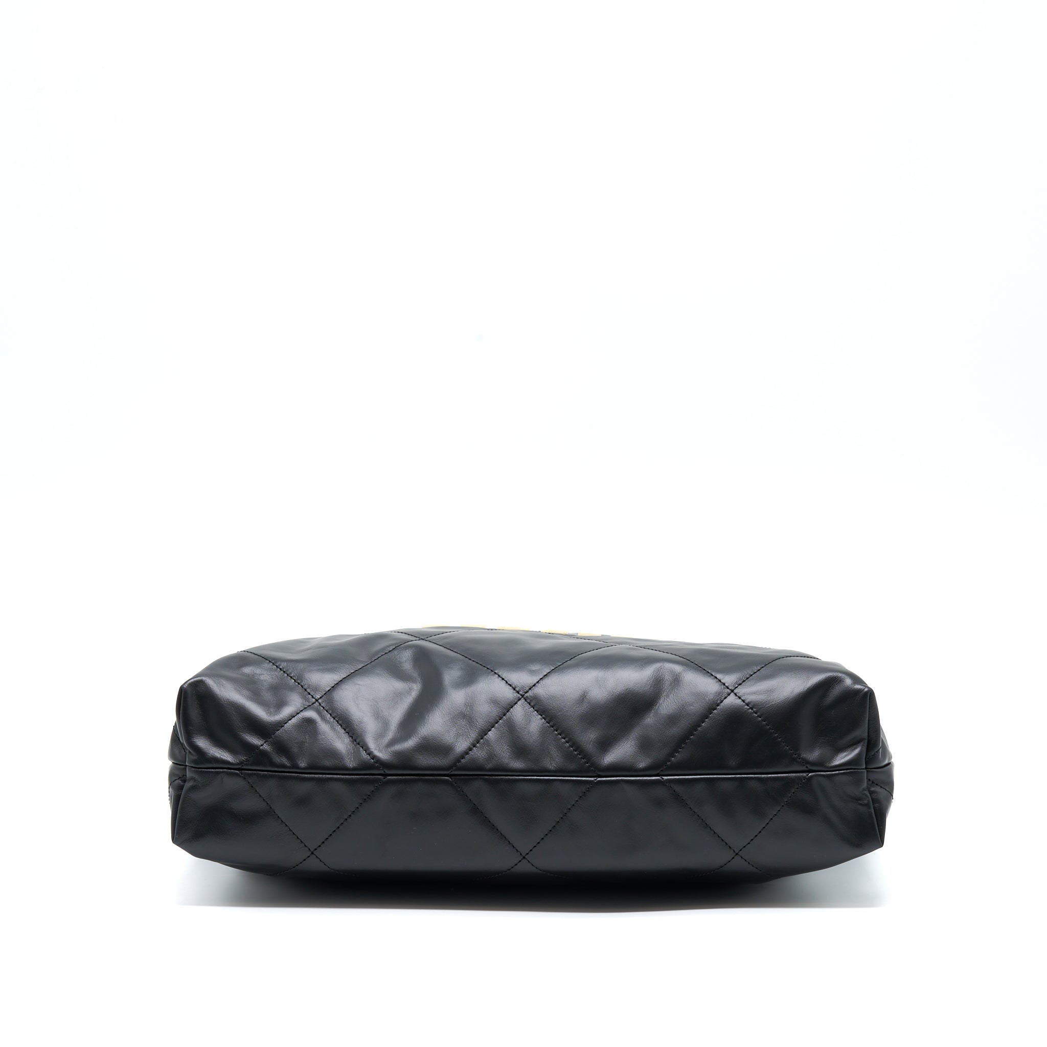 CHANEL 22 BAG MEDIUM SHINY CALFSKIN BLACK GHW (MICROCHIP)