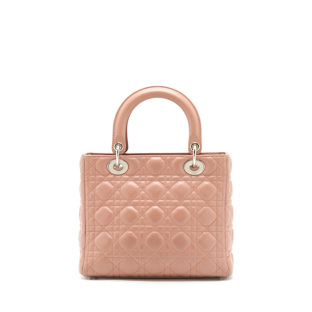 DIOR MEDIUM LADY DIOR LAMBSKIN BLUSH SHW