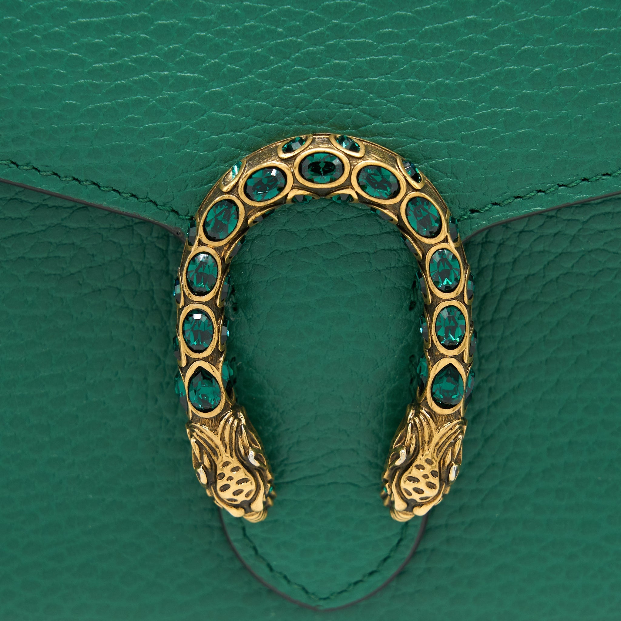 GUCCI DIONYSUS MINI CHAIN BAG CALFSKIN GREEN MULTICOLOUR HARDWARE
