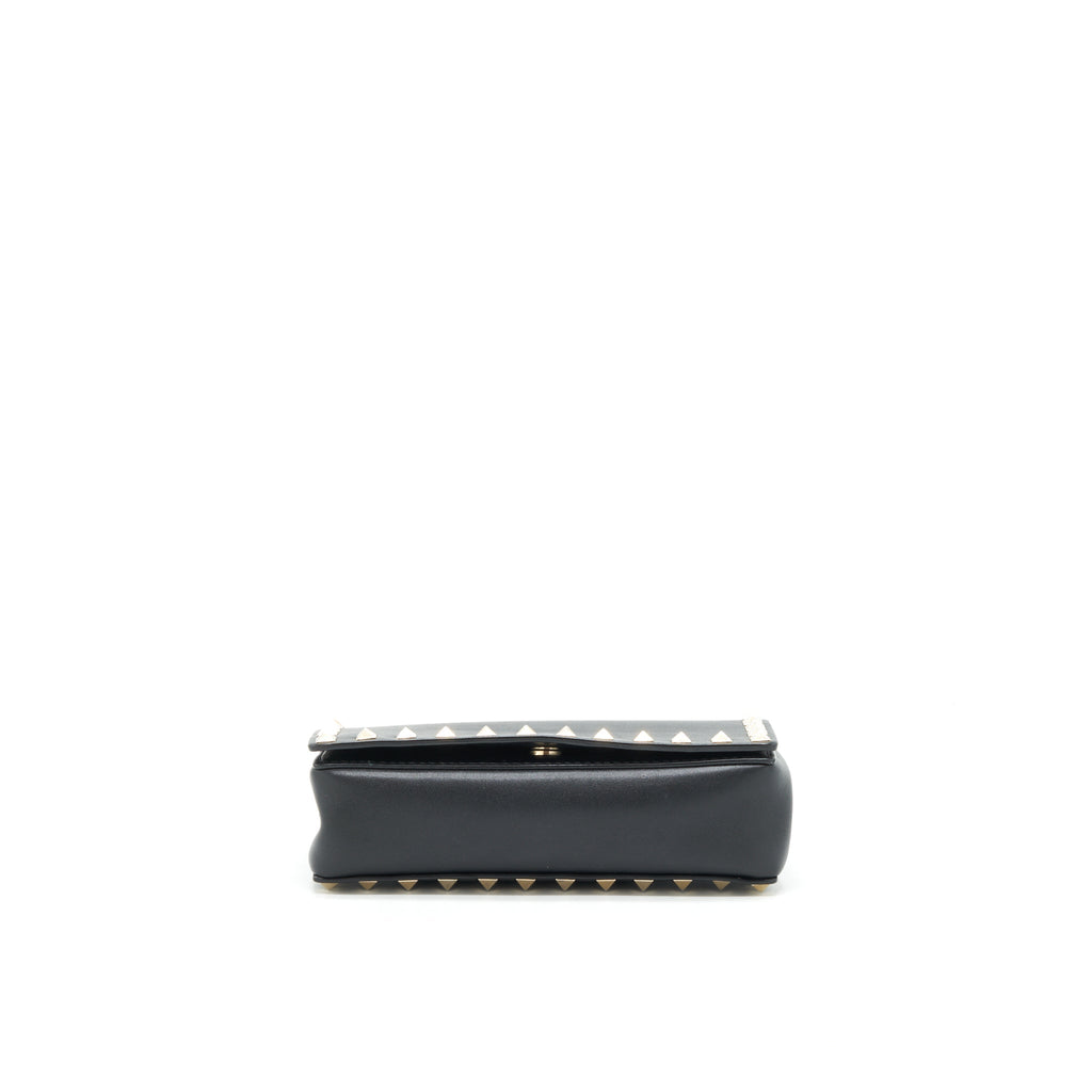 VALENTINO ROCKSTUD MINI FLAP CROSSBODY BAG BLACK LGHW