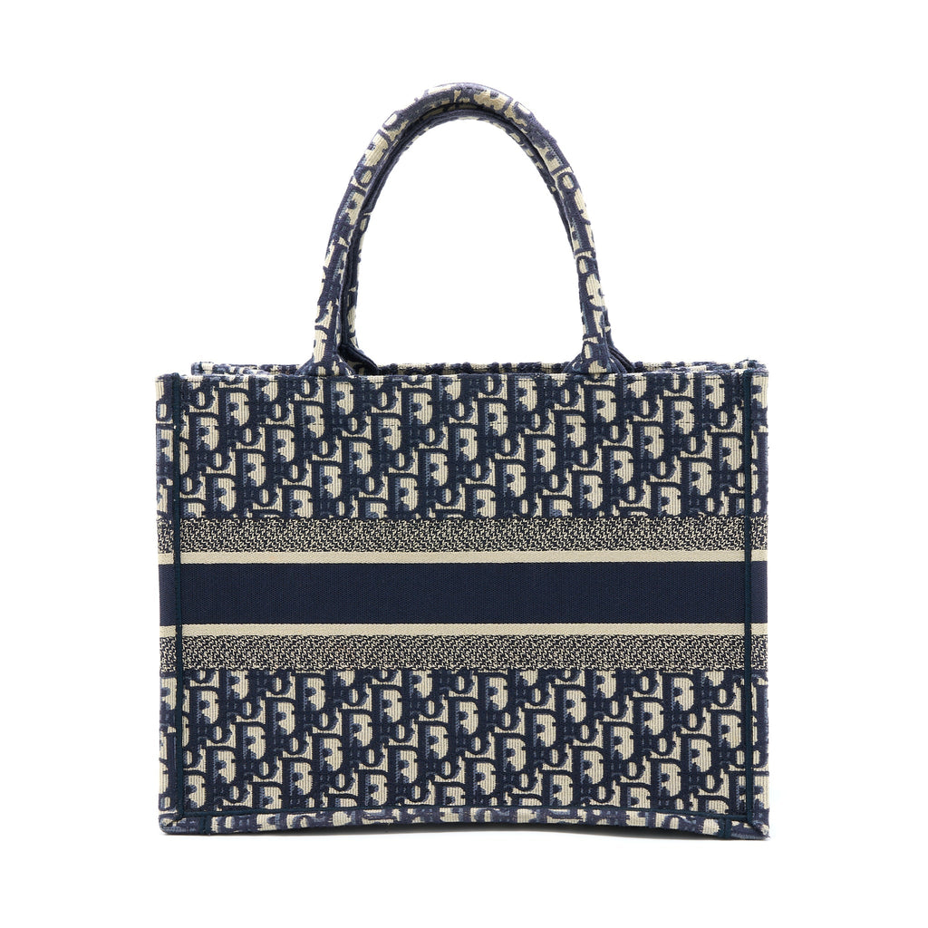 DIOR MEDIUM BOOK TOTE OBLIQUE EMBROIDERY BLUE