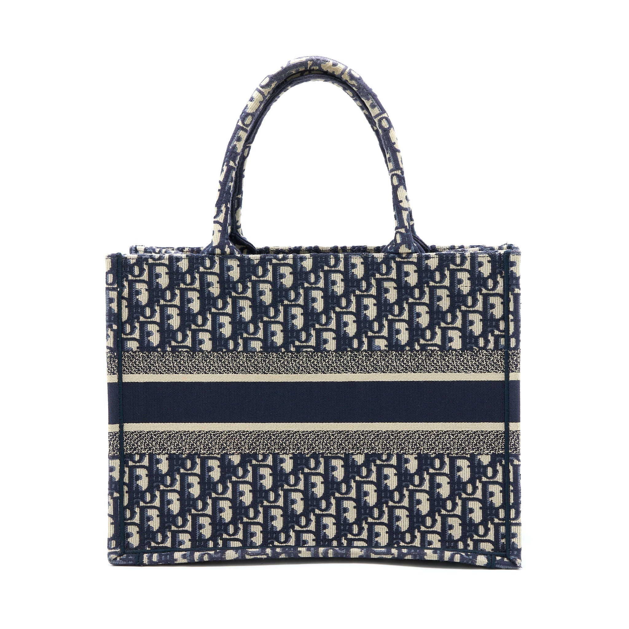 DIOR MEDIUM BOOK TOTE OBLIQUE EMBROIDERY BLUE