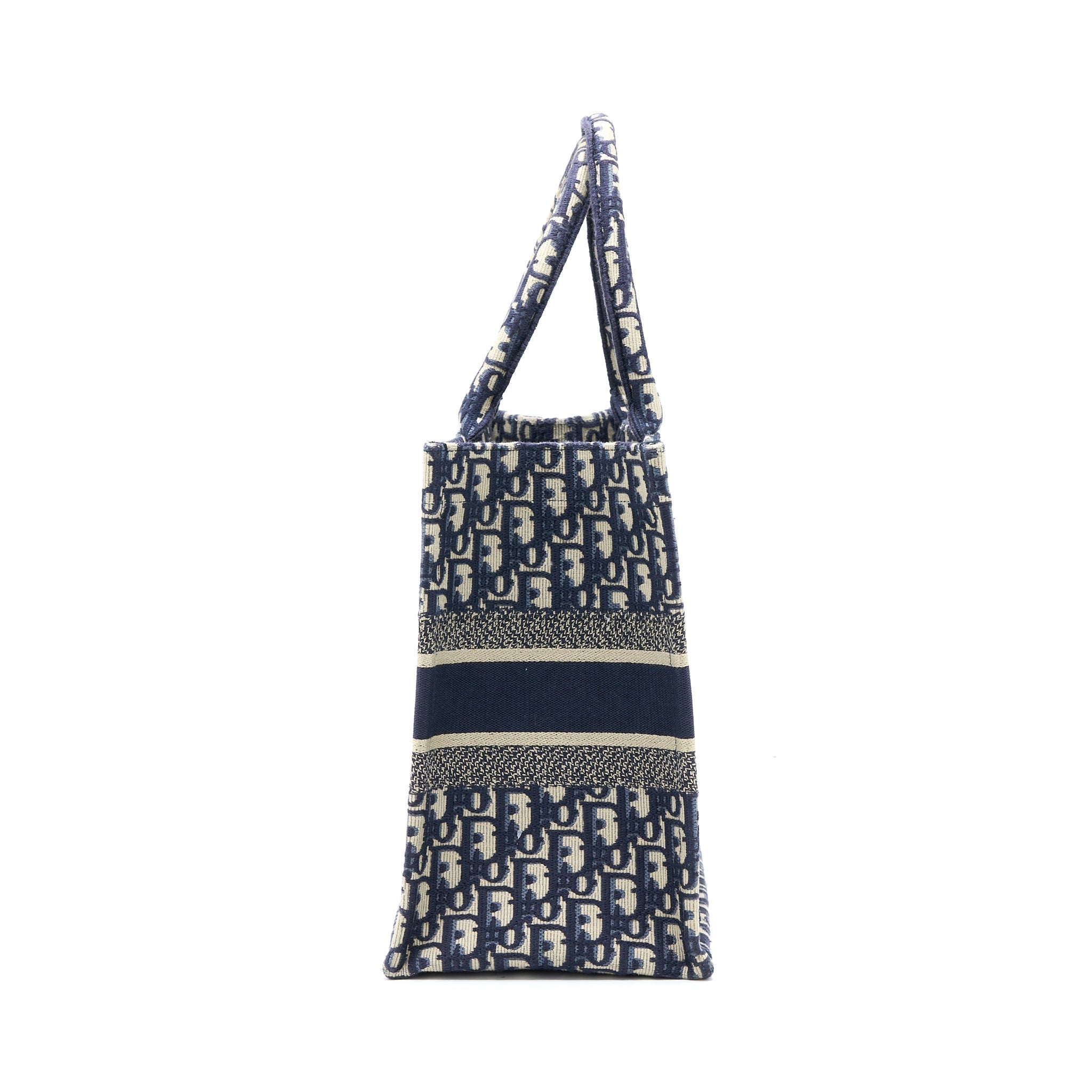 DIOR MEDIUM BOOK TOTE OBLIQUE EMBROIDERY BLUE