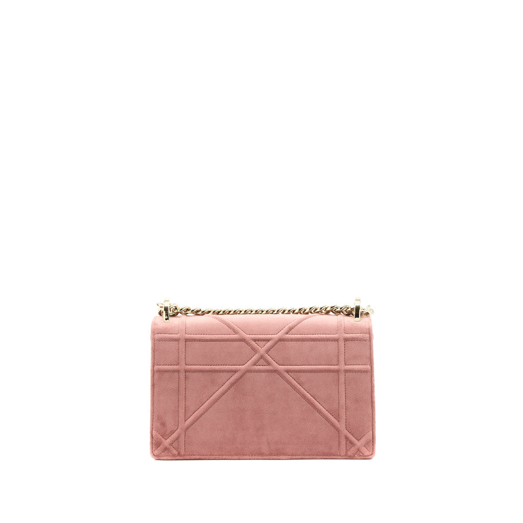 DIOR SMALL DIORAMA VELVET DARK PINK LGHW