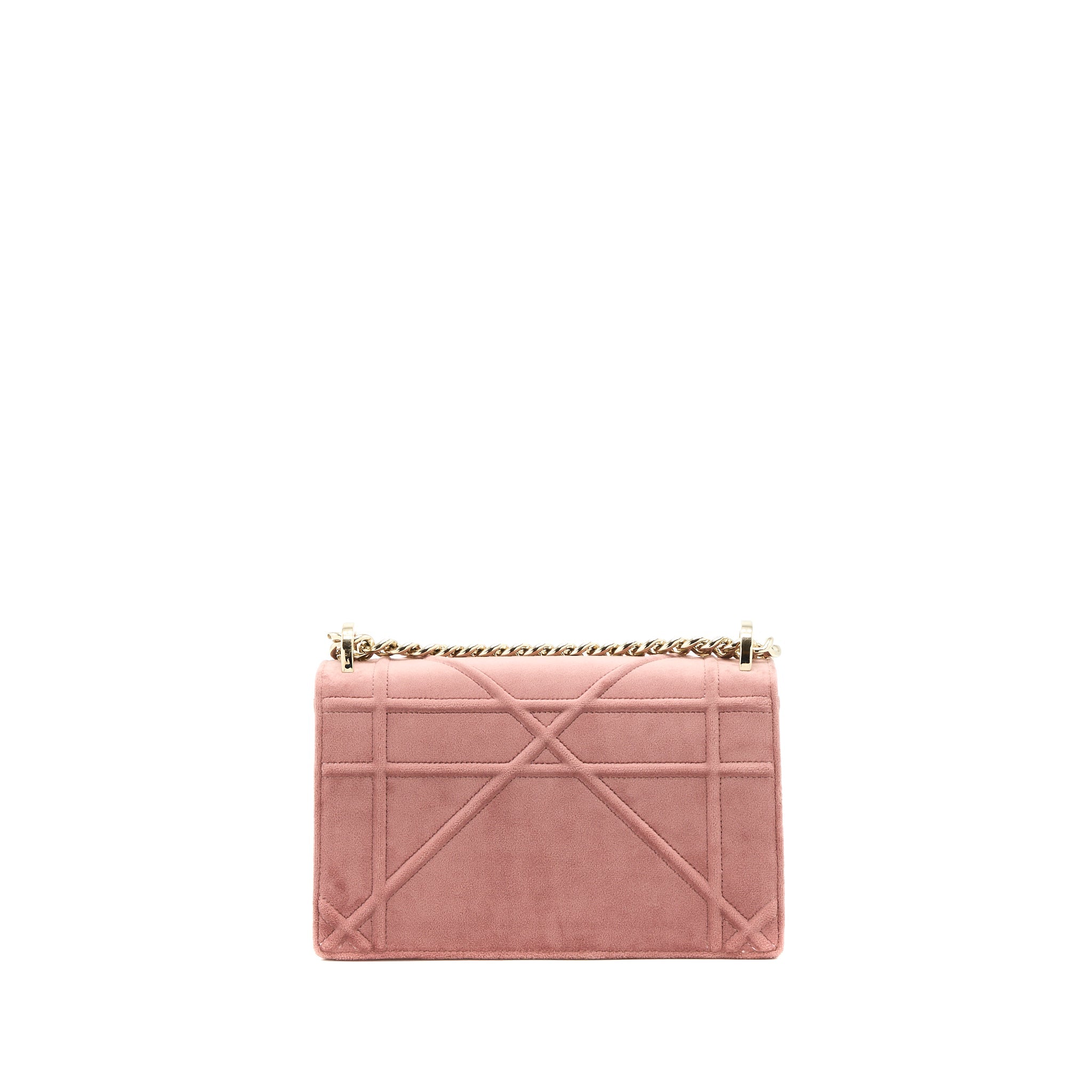 DIOR SMALL DIORAMA VELVET DARK PINK LGHW