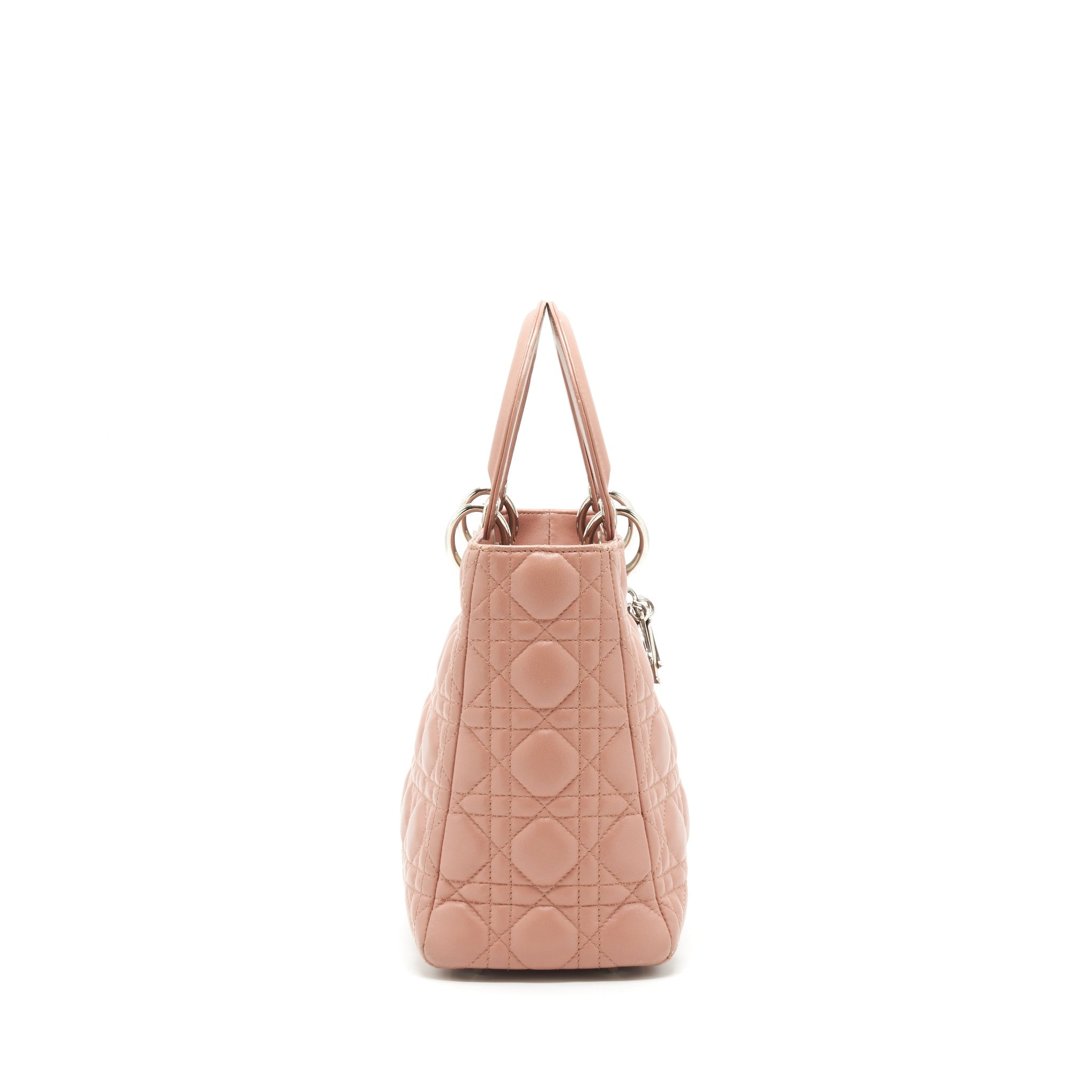 DIOR MEDIUM LADY DIOR LAMBSKIN BLUSH SHW
