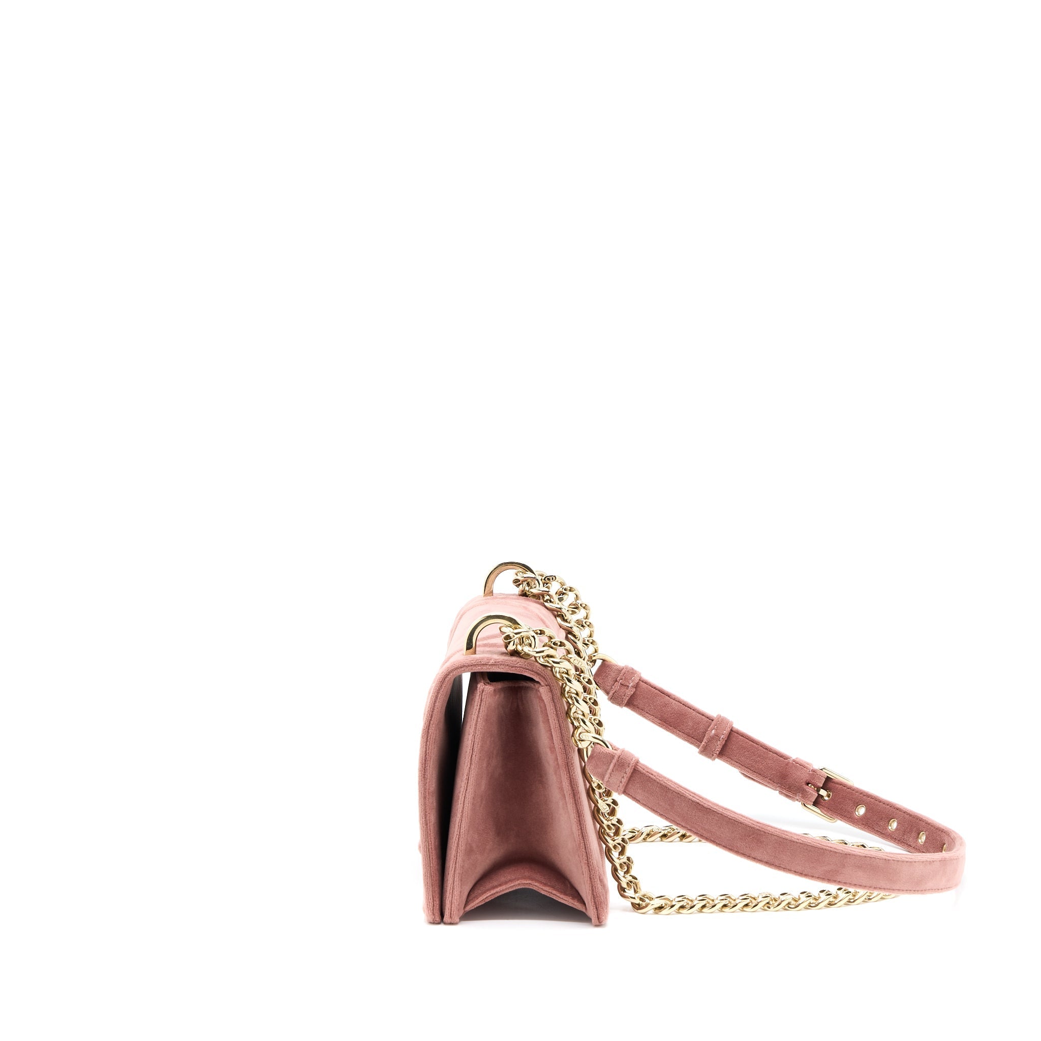 DIOR SMALL DIORAMA VELVET DARK PINK LGHW