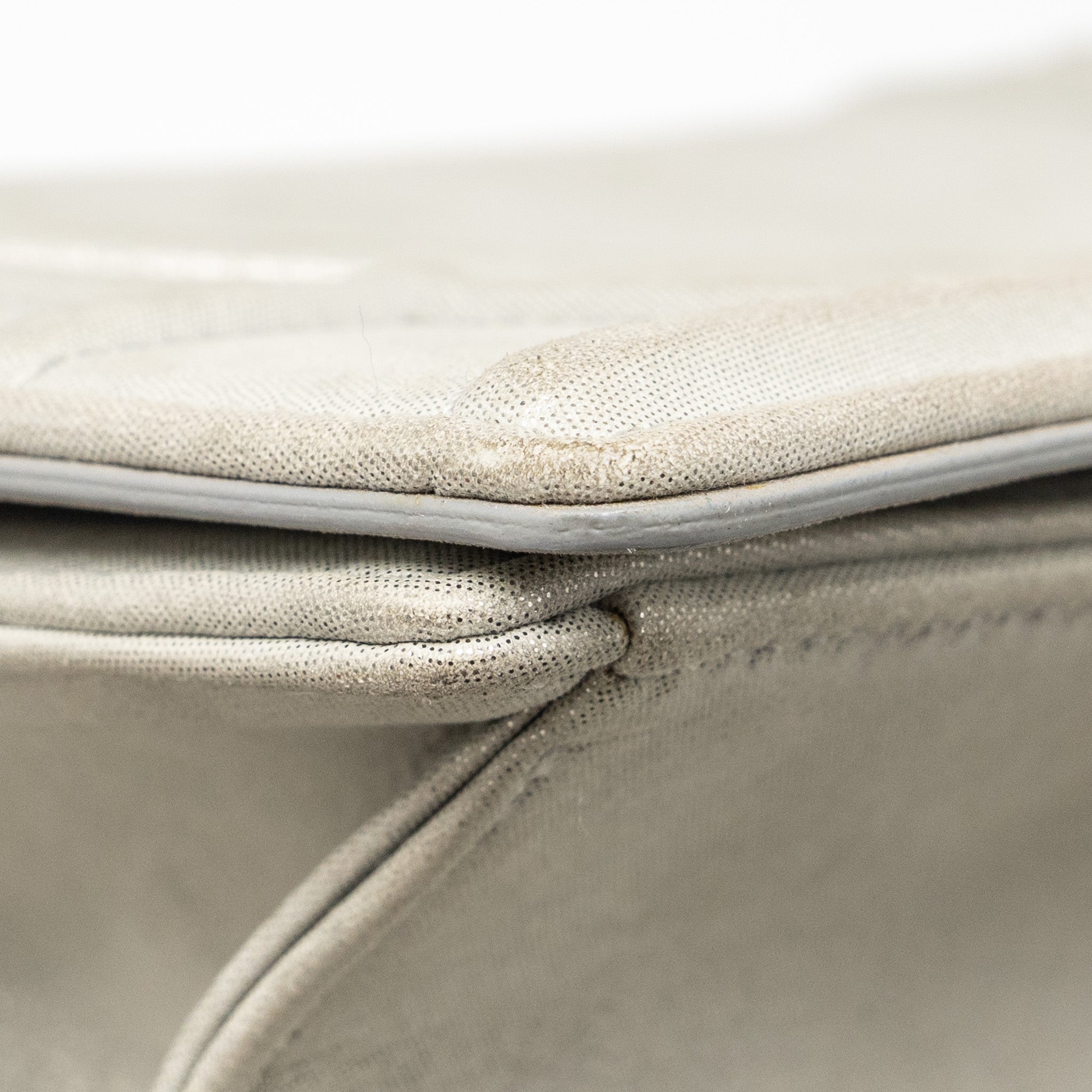 DIOR SMALL DIORAMA LEATHER IRIDESCENT PEARL GREY SHW