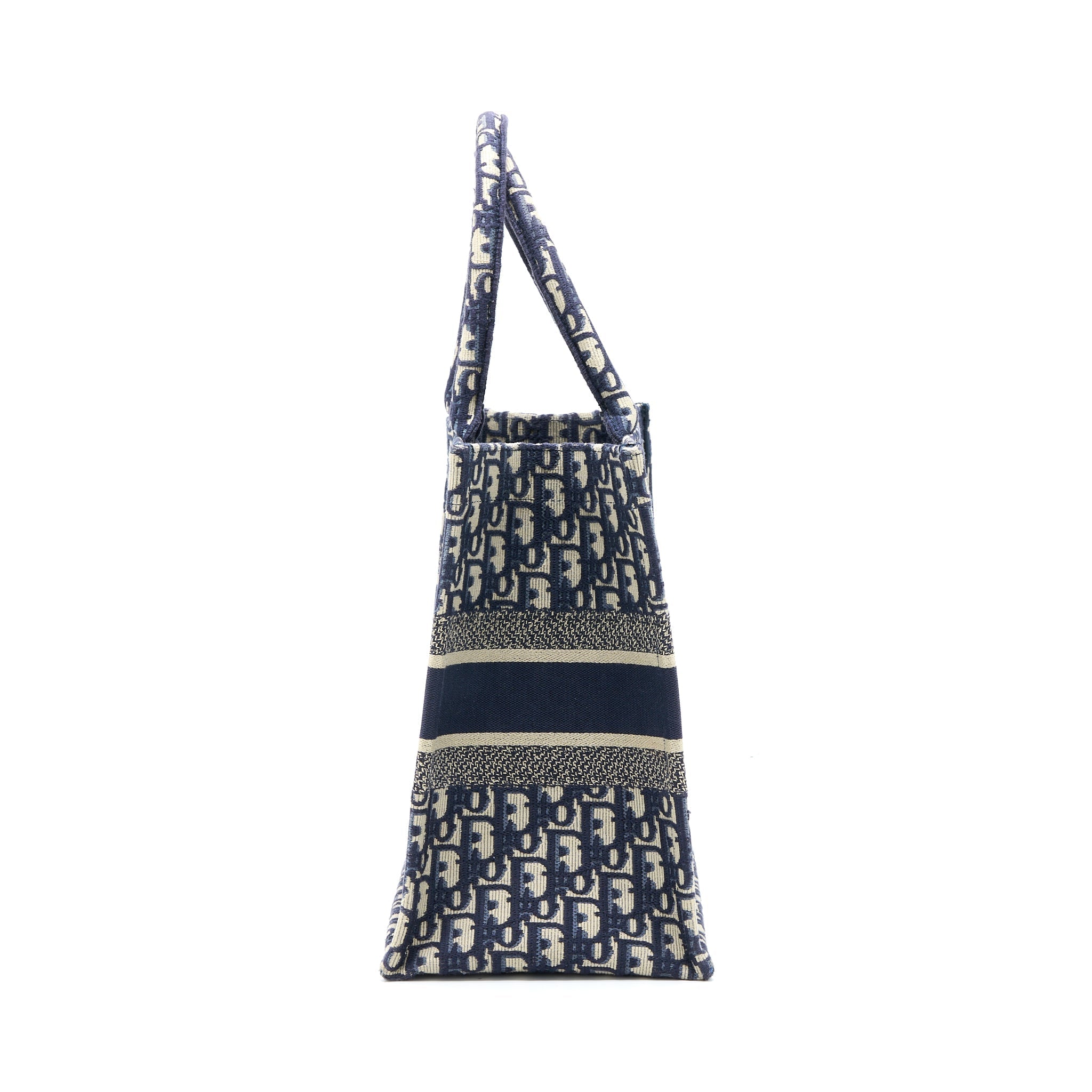 DIOR MEDIUM BOOK TOTE OBLIQUE EMBROIDERY BLUE