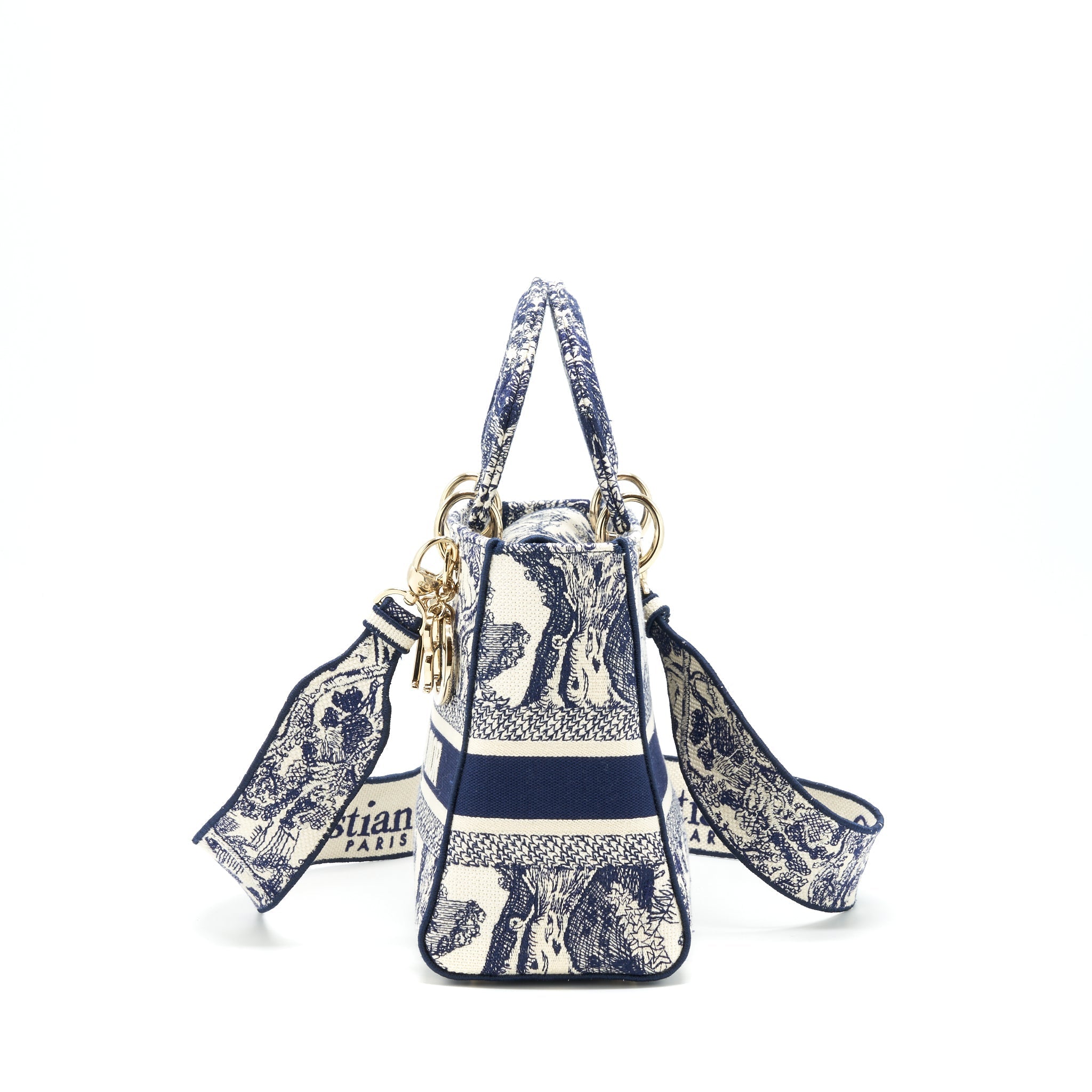 DIOR MEDIUM LADY DIOR D-LITE BAG NAVY GHW