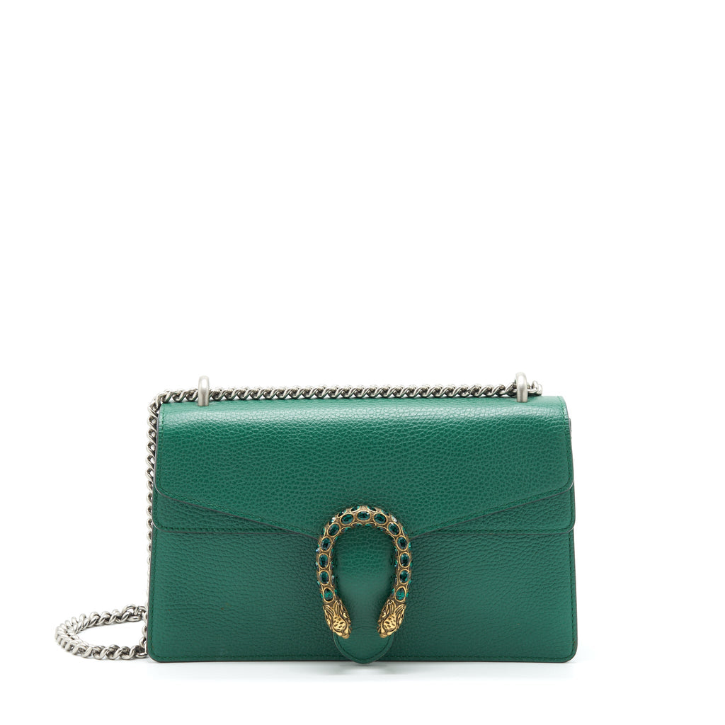 GUCCI DIONYSUS SMALL SHOULDER BAG GREEN WITH MULTICOLOUR HARDWARE