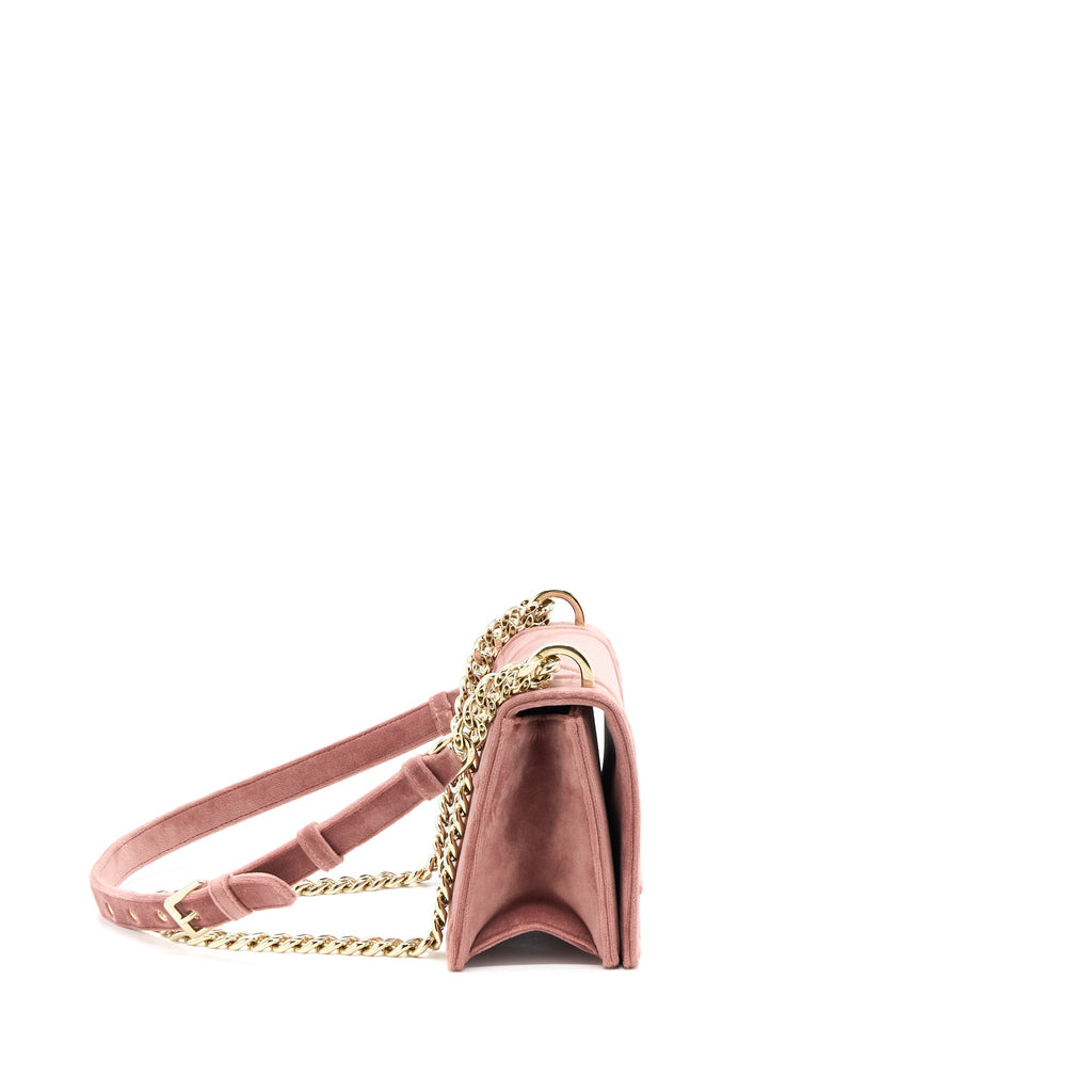 DIOR SMALL DIORAMA VELVET DARK PINK LGHW