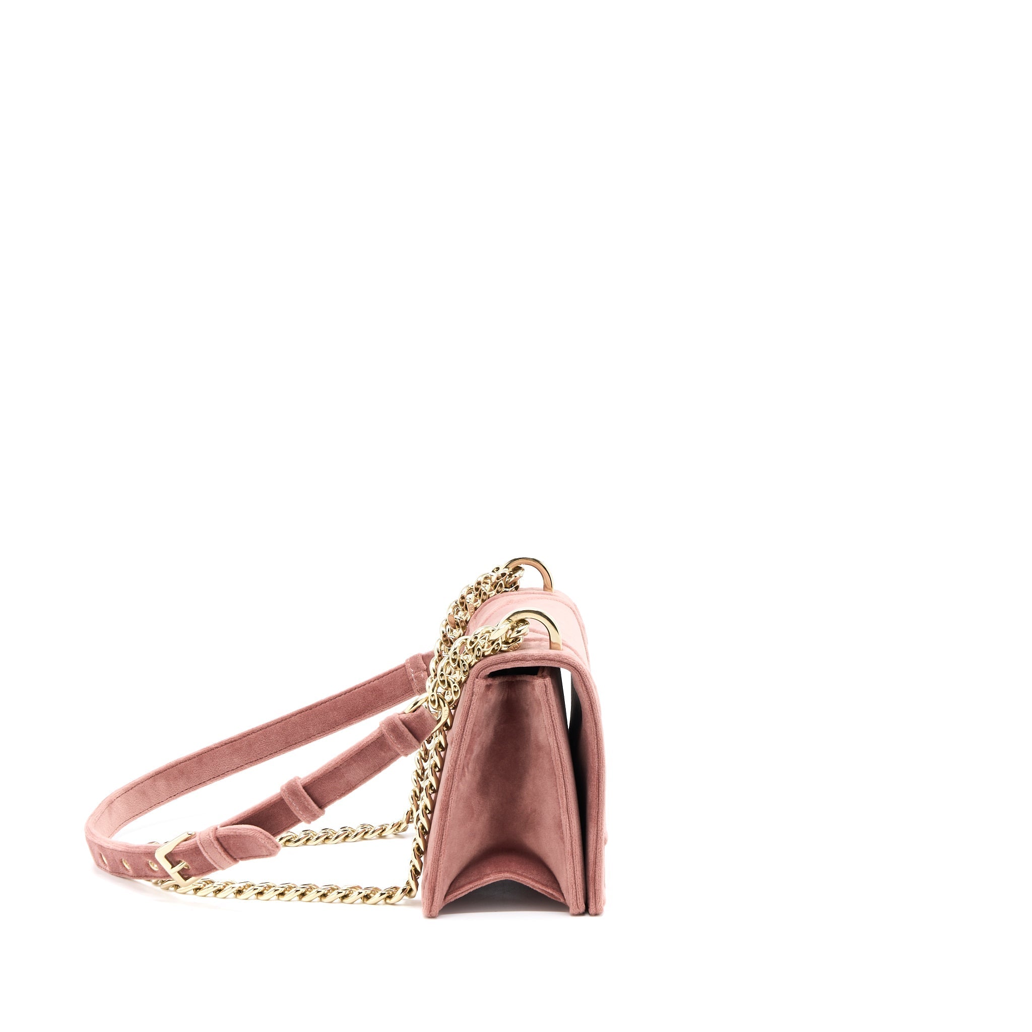 DIOR SMALL DIORAMA VELVET DARK PINK LGHW