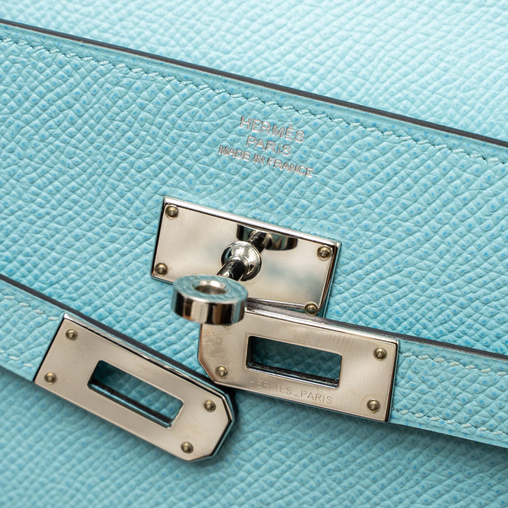 HERMES KELLY LONG WALLET EPSOM BLUE ATOLL SHW