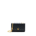 CHANEL 22K GOLD PILLAR WALLET ON CHAIN LAMBSKIN BLACK GHW