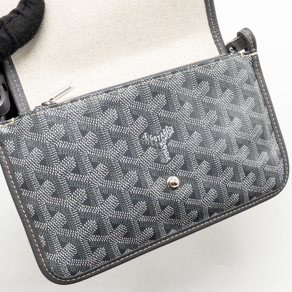 GOYARD PORTEFEUILLE POCHETTE PLUMET GOYARDINE CANVAS / CALFSKIN GREY SHW