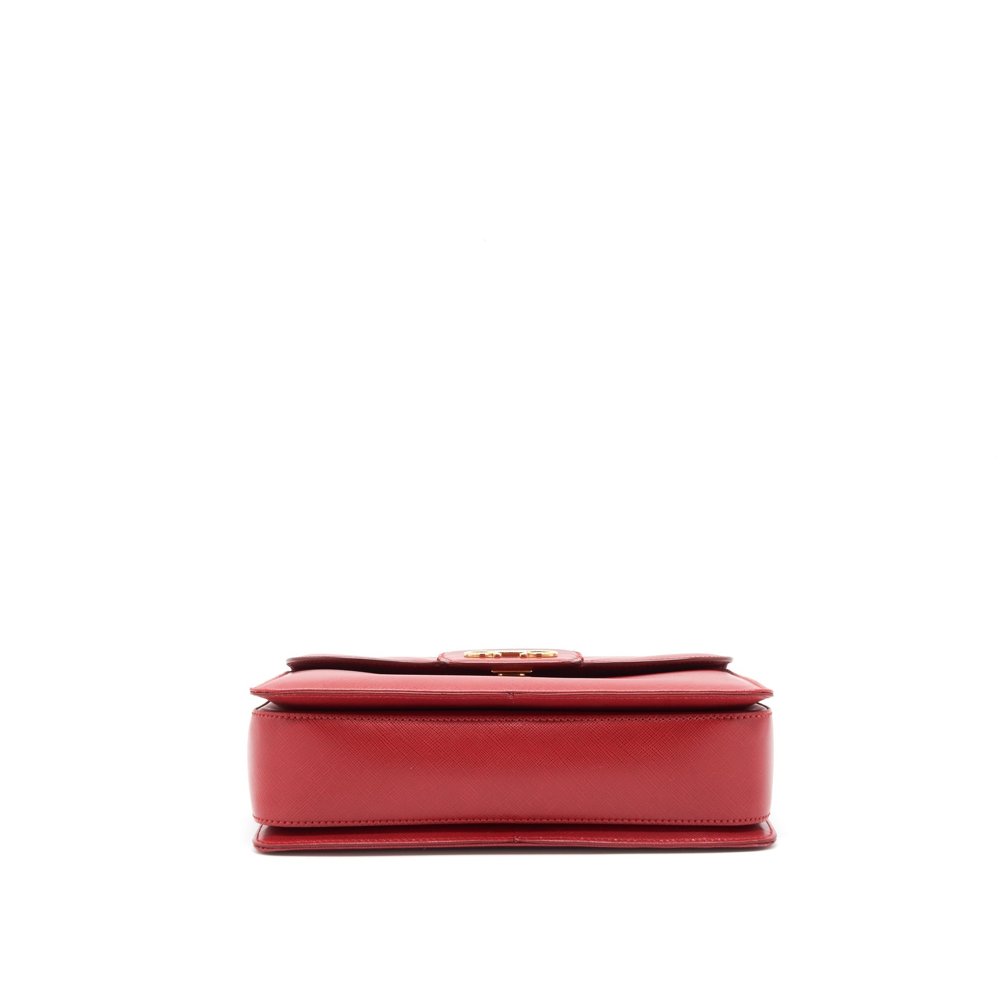 FERRAGAMO TOP HANDLE TOTE BAG SAFFIANO LEATHER RED GHW