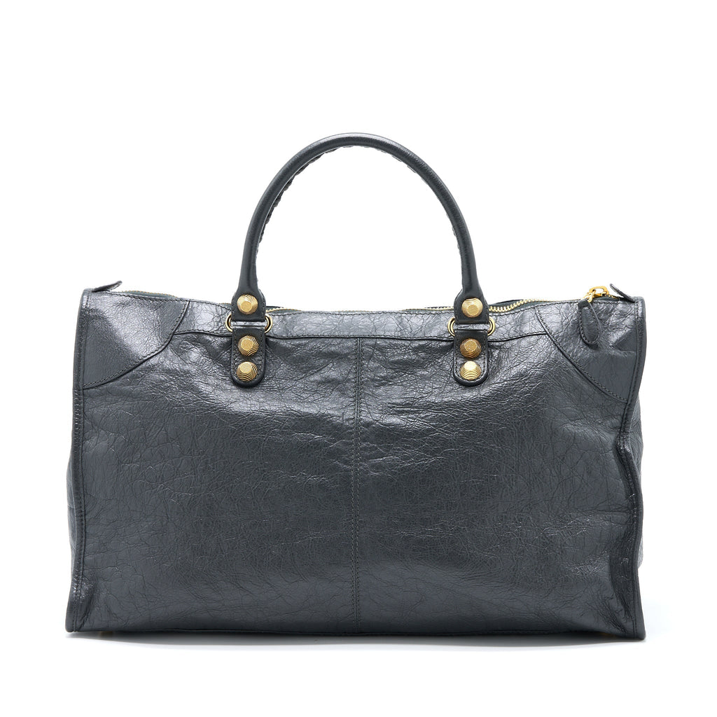 BALENCIAGA GIANT 12 WORK CITY BAG LAMBSKIN GRIS FOSSILE GHW