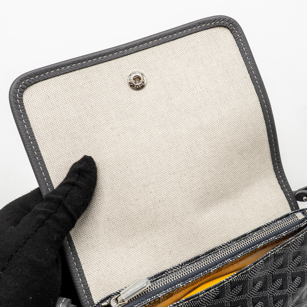 GOYARD PORTEFEUILLE POCHETTE PLUMET GOYARDINE CANVAS / CALFSKIN GREY SHW