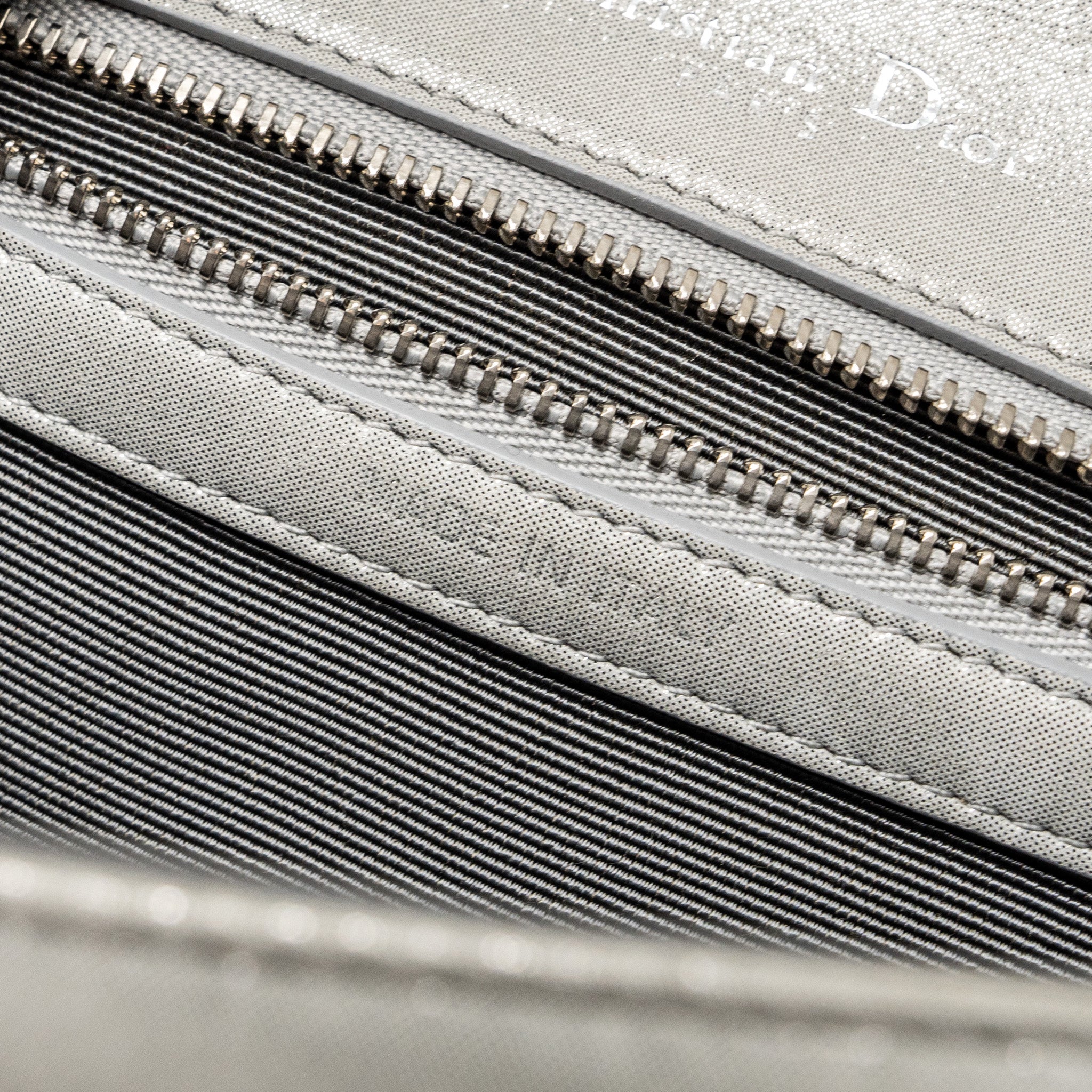 DIOR SMALL DIORAMA LEATHER IRIDESCENT PEARL GREY SHW