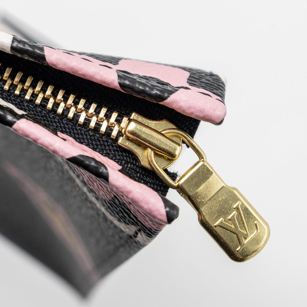 LOUIS VUITTON WILD AT HEART TOILETRY POCHETTE CANVAS BLACK / WHITE/ PINK GHW