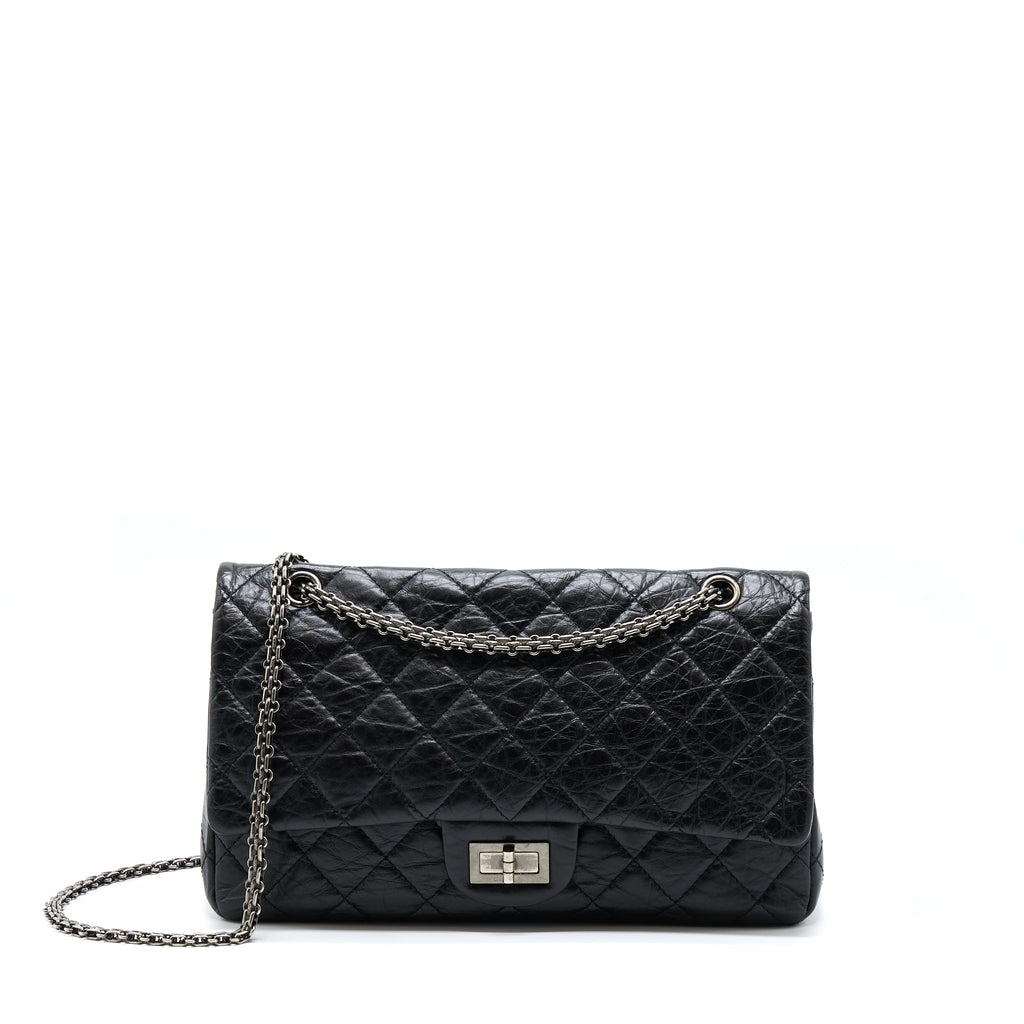 CHANEL 2.55 227 REISSUE CALFSKIN BLACK RUTHENIUM HARDWARE