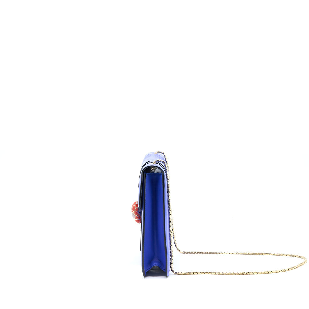BVLGARI SERPENTI FOREVER SHOULDER BAG CALFSKIN BLUE GHW