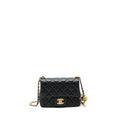 CHANEL MINI SQUARE PEARL CRUSH LAMBSKIN BLACK GHW