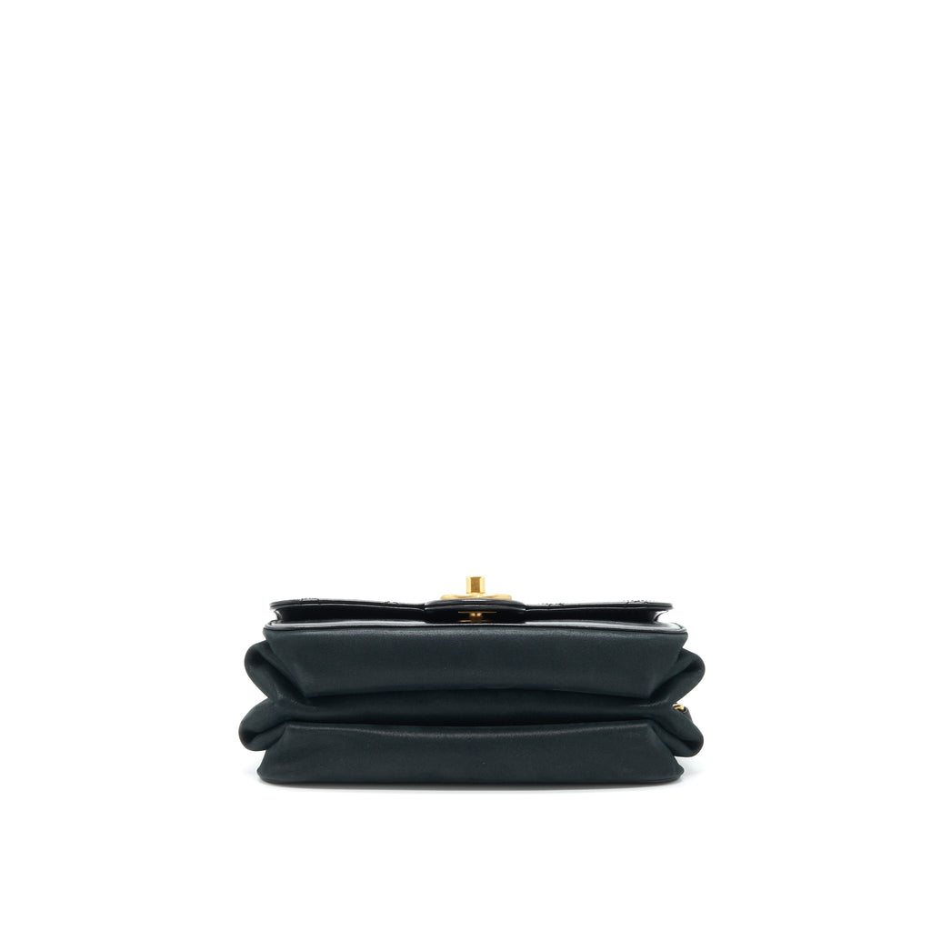 CHANEL SEASONAL PARIS COSMOPOLITE STRAIT LINED FLAP BAG CALFSKIN / LAMBSKIN BLACK GHW