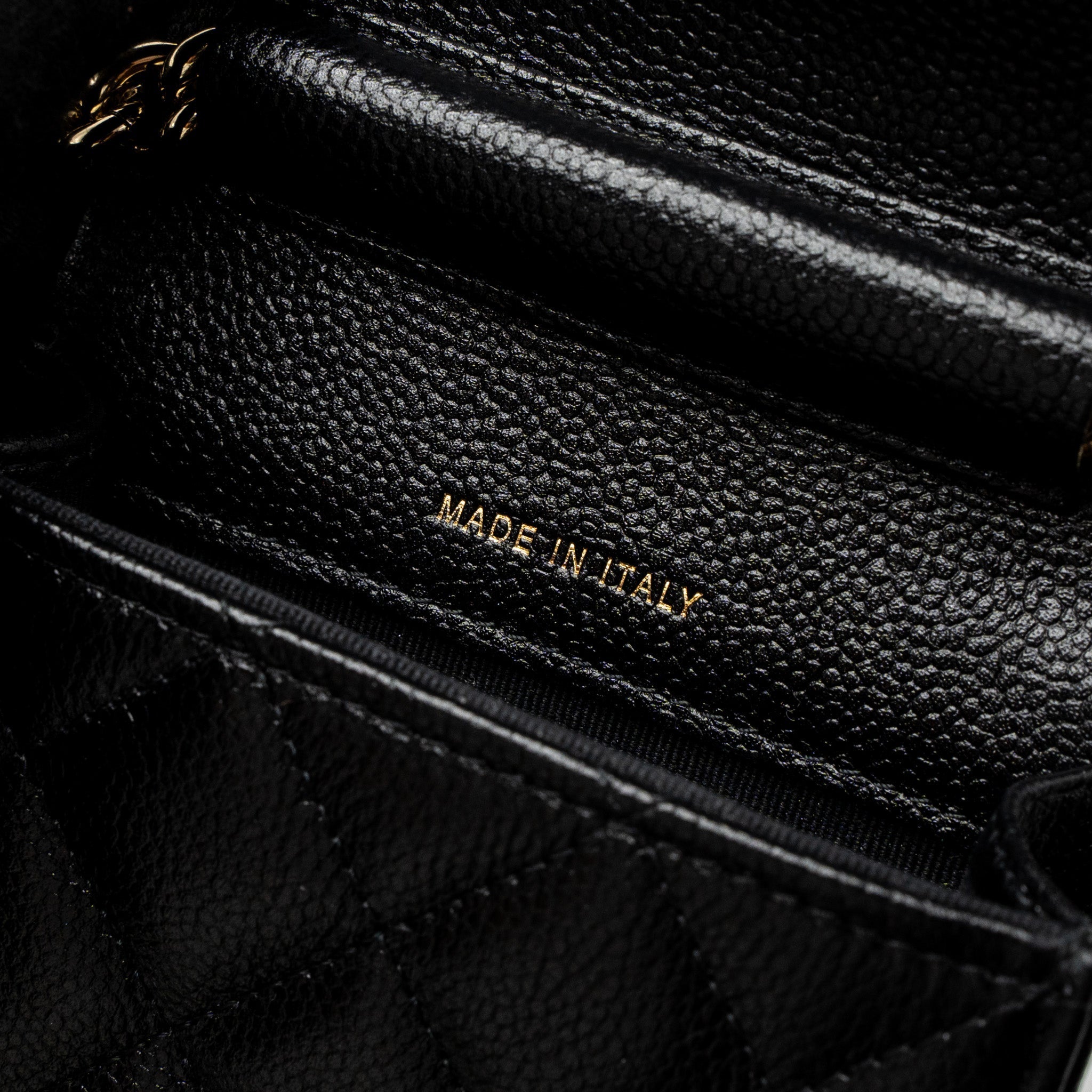 CHANEL VERTICAL PHONE POUCH CAVIAR BLACK LGHW
