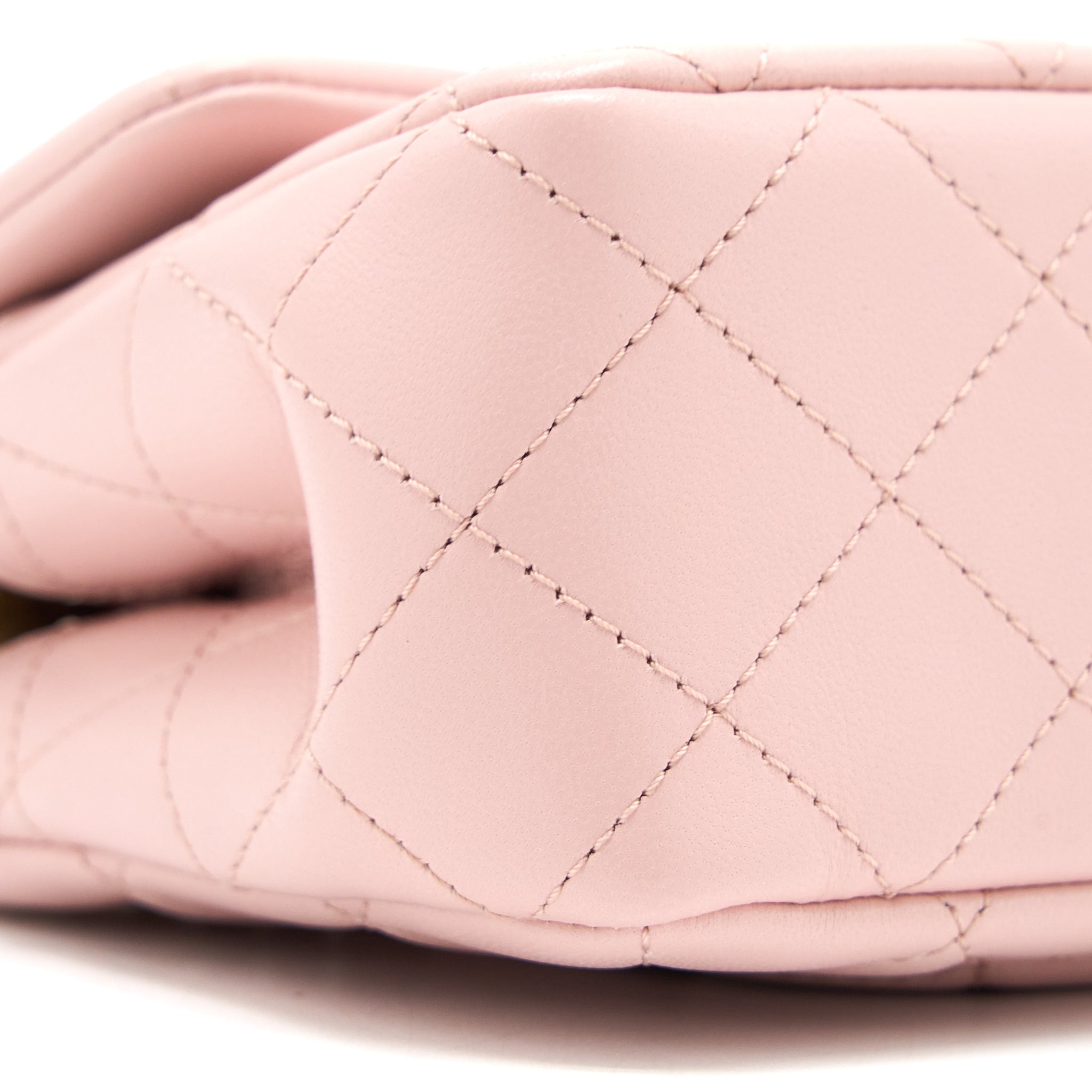 CHANEL 23S CAMELLIA CHAIN MINI RECTANGULAR FLAP BAG LAMBSKIN LIGHT PINK GHW (MICROCHIP)