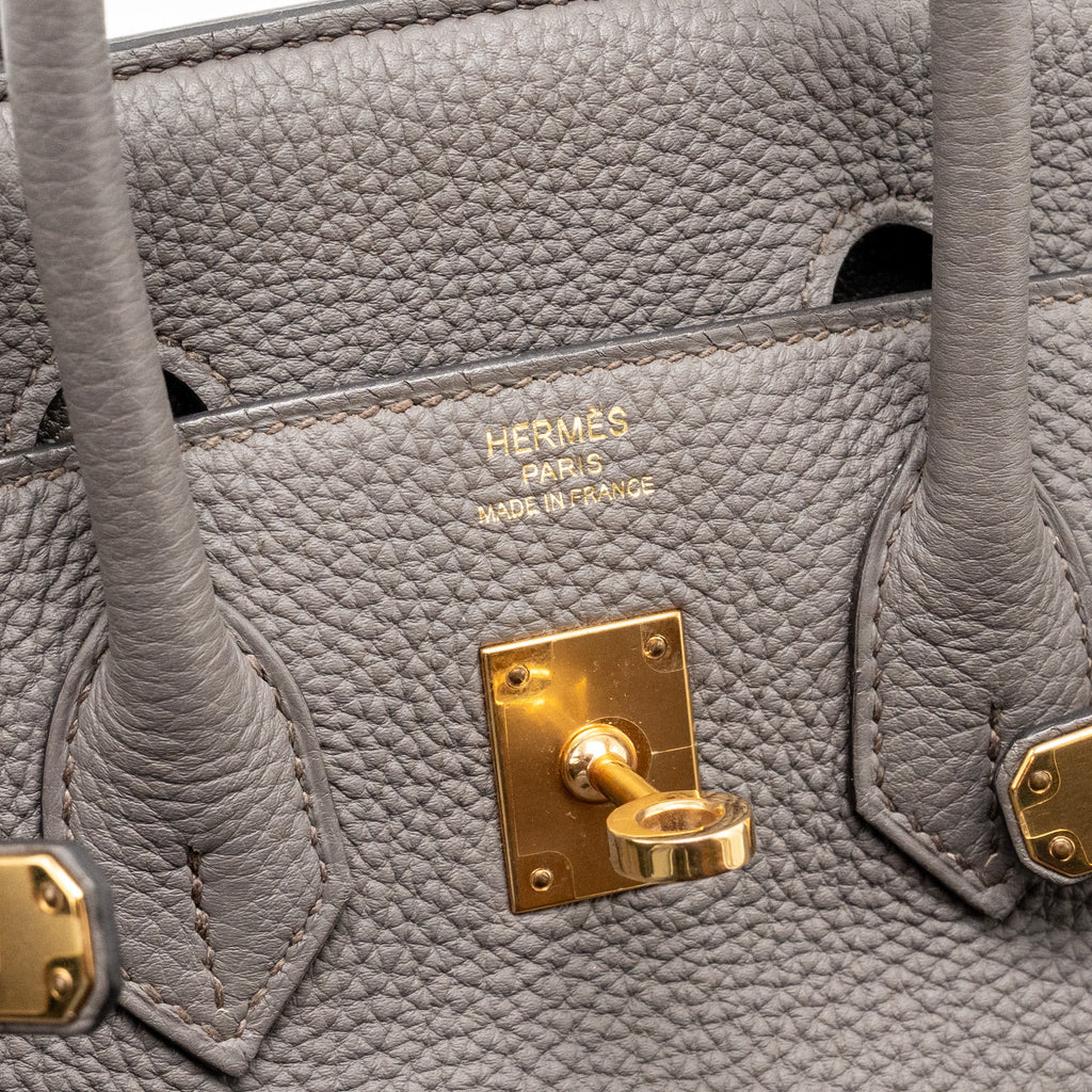 HERMES BIRKIN 25 TOGO GRIS ETAIN RGHW