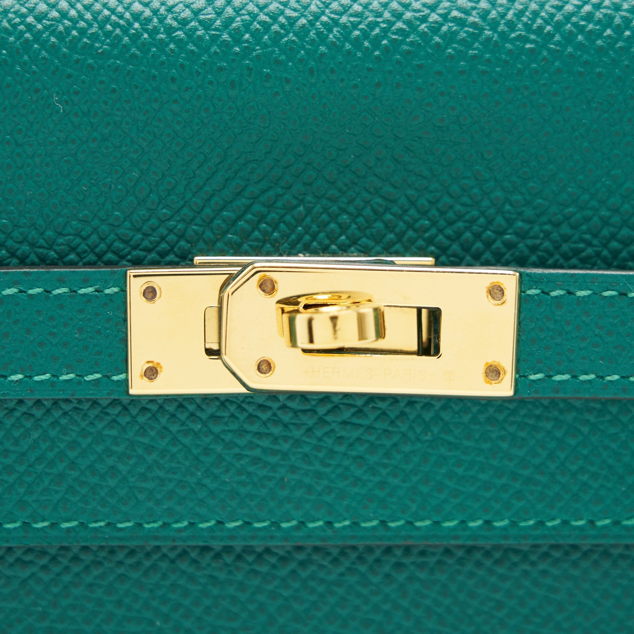 HERMES KELLY LONG WALLET Z6 MALACHITE EPSOM GHW