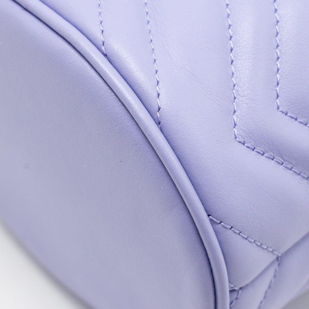 GUCCI GG MARMONT BUCKET BAG CALFSKIN LIGHT PURPLE SHW