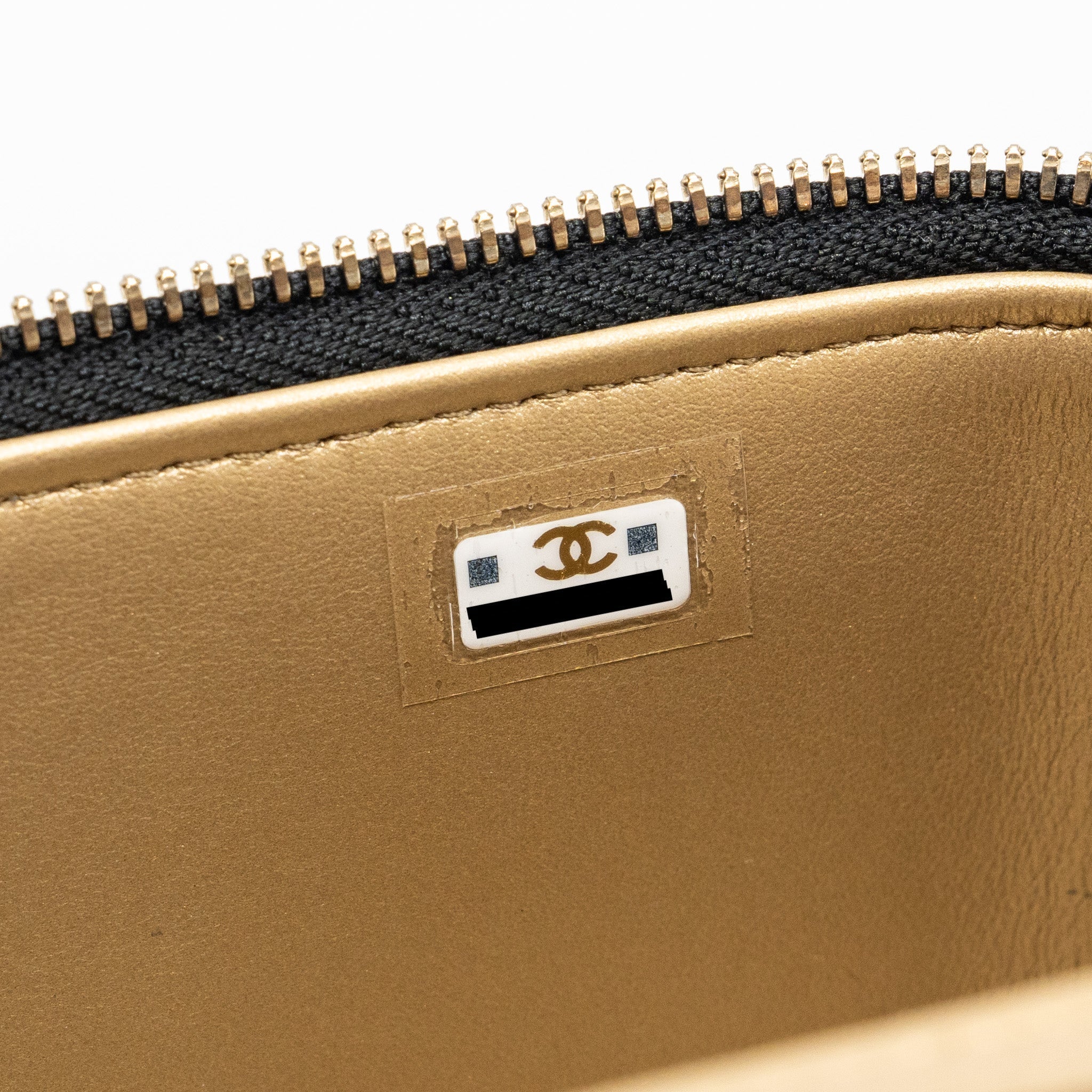 CHANEL PEARL CRUSH LONG VANITY CASE LAMBSKIN BLACK GHW (MICROCHIP)