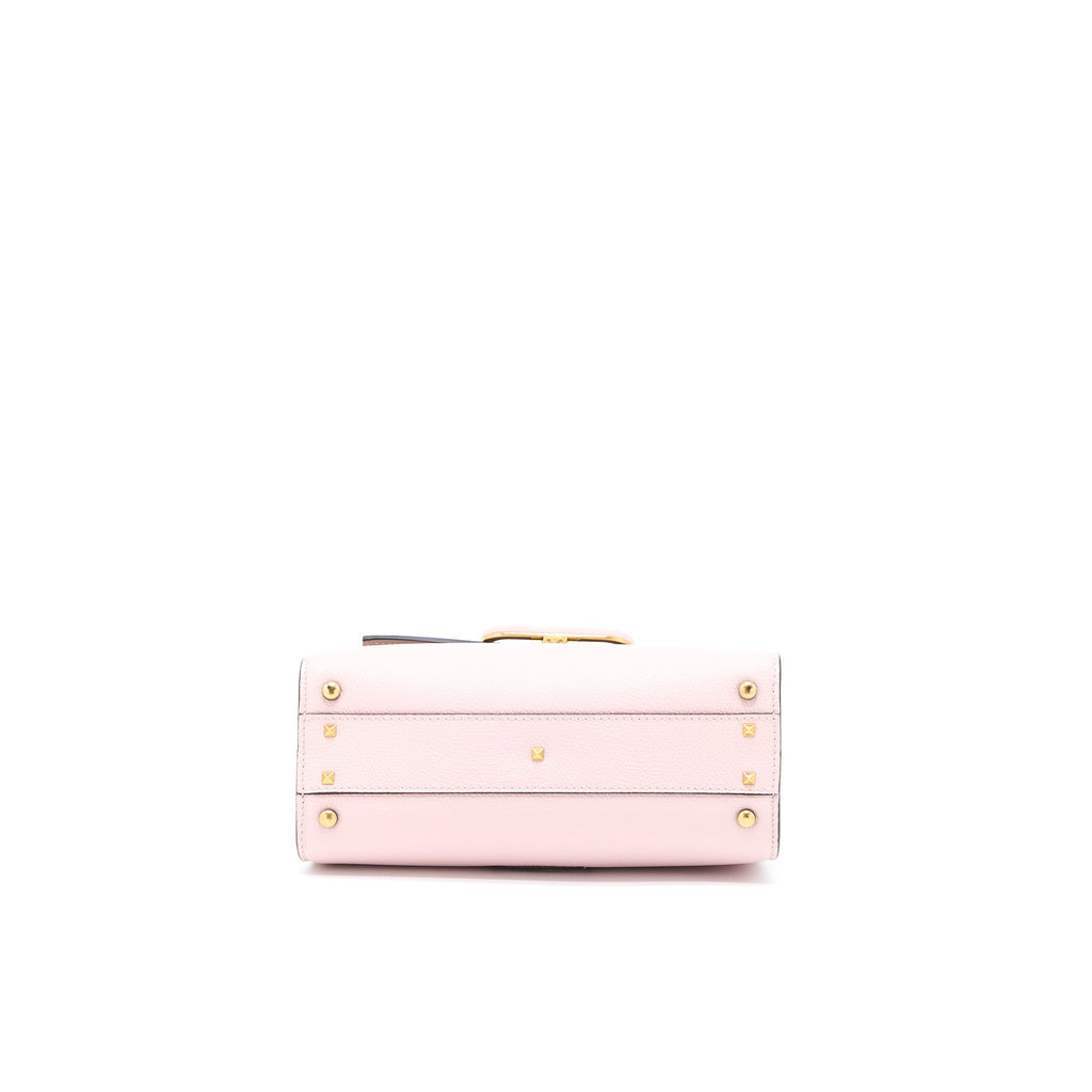 VALENTINO SMALL VSLING TOP HANDLE BAG GRAINY CALFSKIN PINK BRUSHED GHW